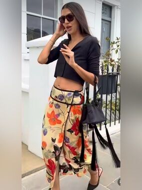 ZARA ZW COLLECTION FLORAL SARONG SKIRT